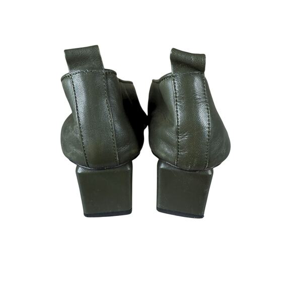 Gray Matters Olive Green Leather Block Heel Pumps Size 8 US made in Italy - Picture 9 of 12